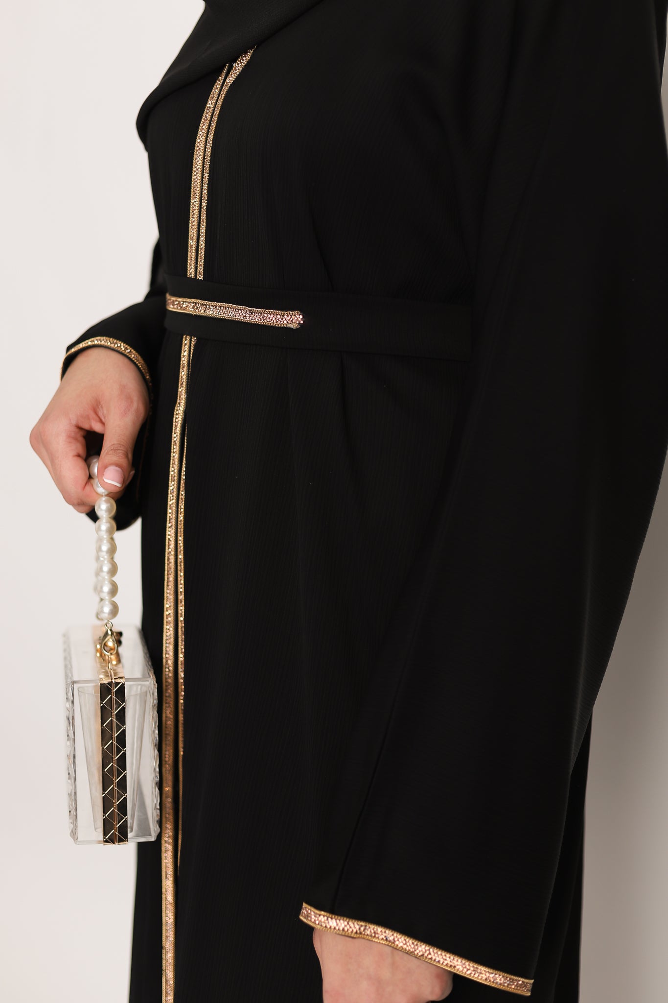 Shaima Gold Touch Open Abaya