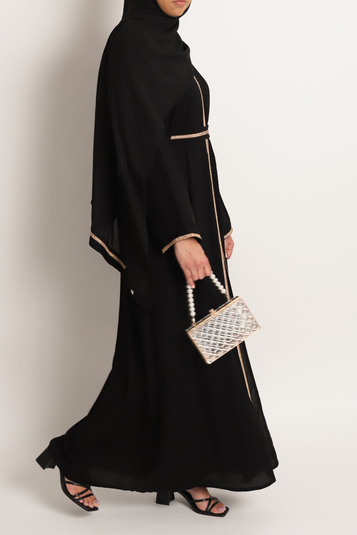 Shaima Gold Touch Open Abaya