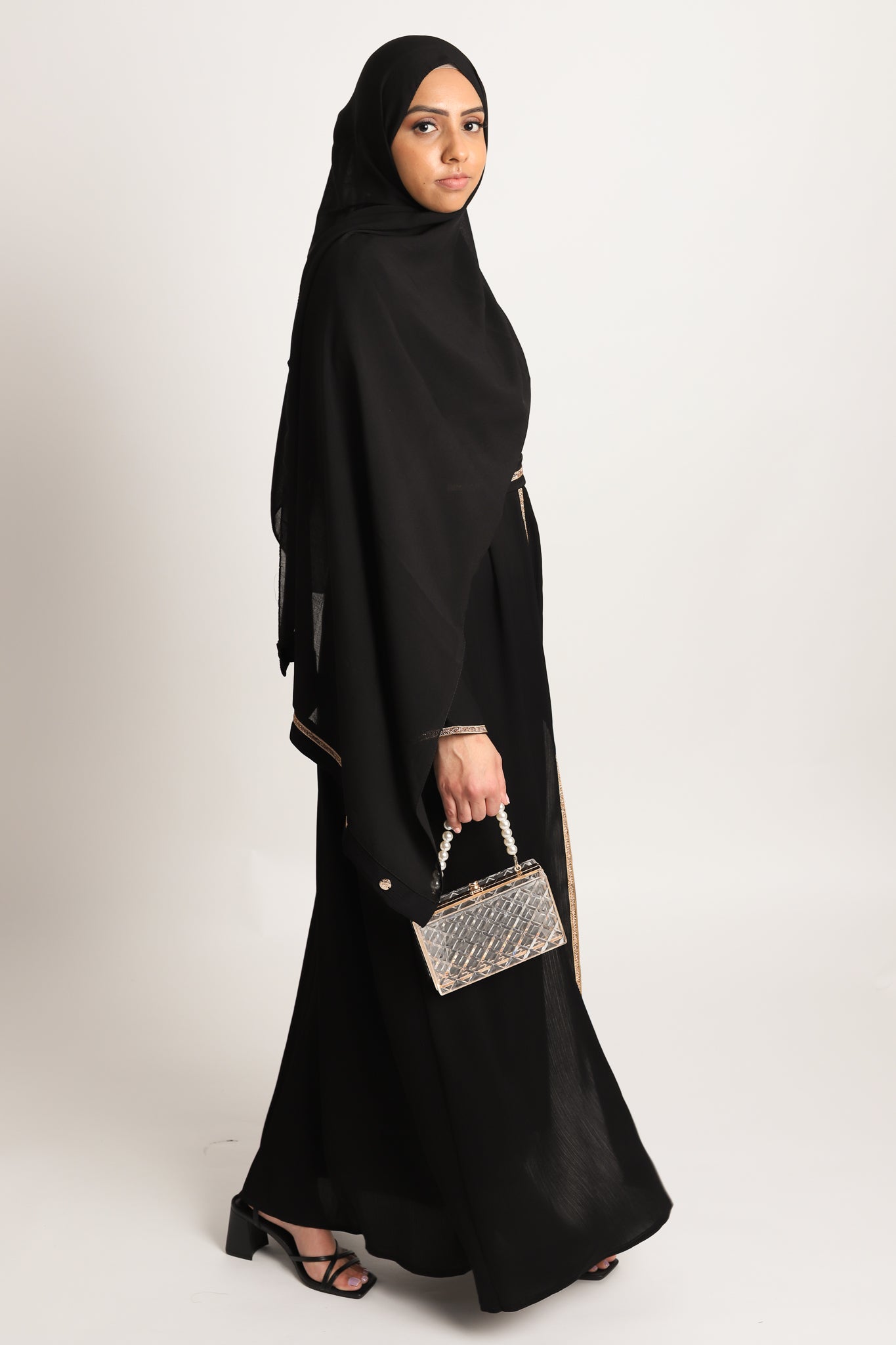 Shaima Gold Touch Open Abaya