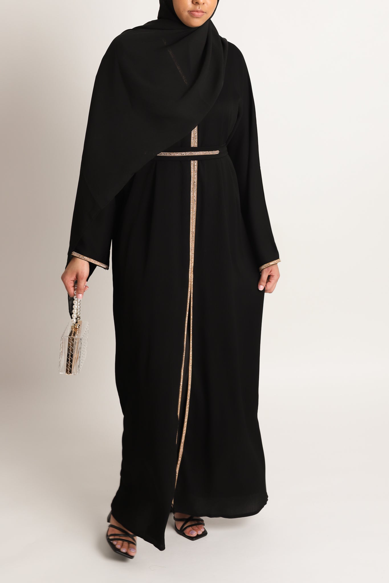 Shaima Gold Touch Open Abaya