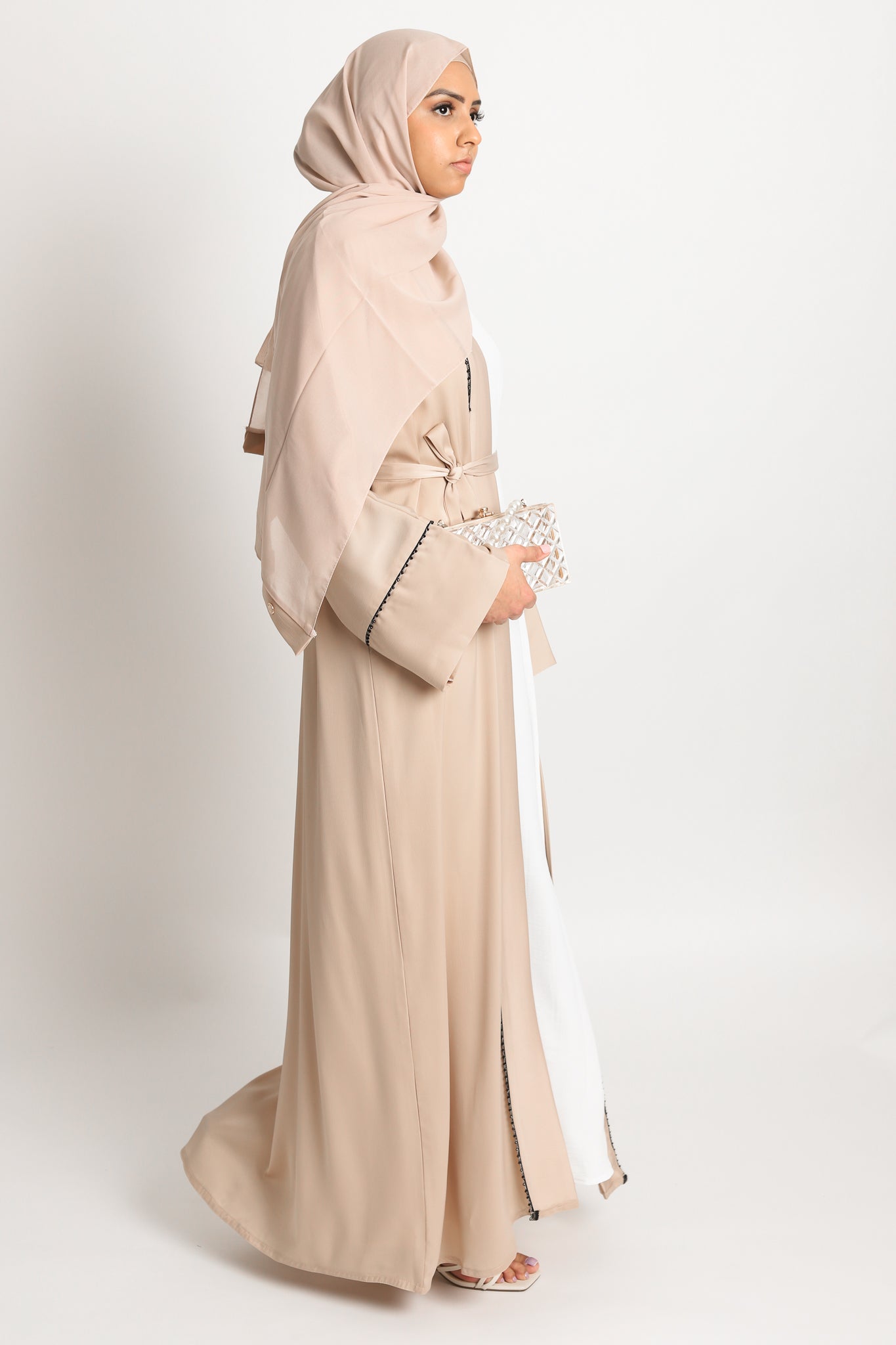 Layali Open Abaya - Sand