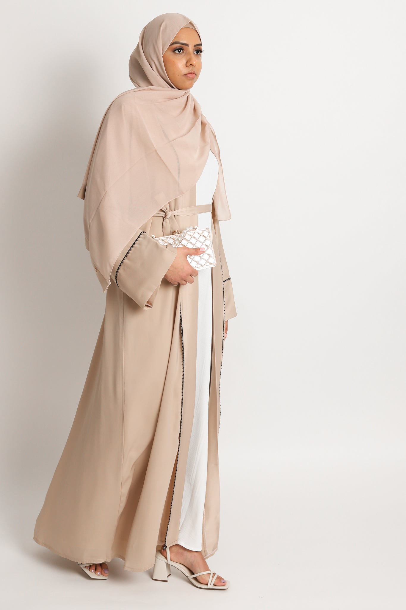 Layali Open Abaya - Sand