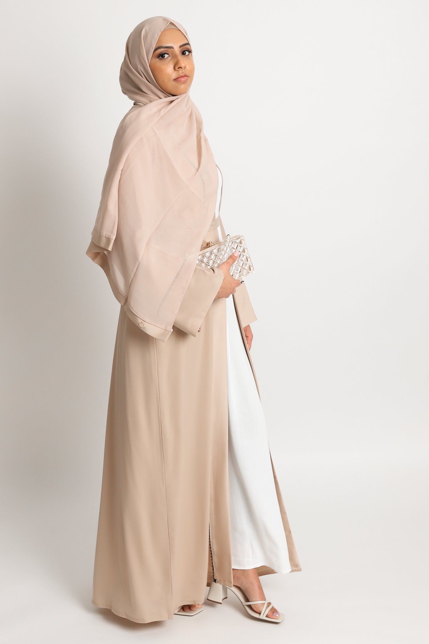 Layali Open Abaya - Sand