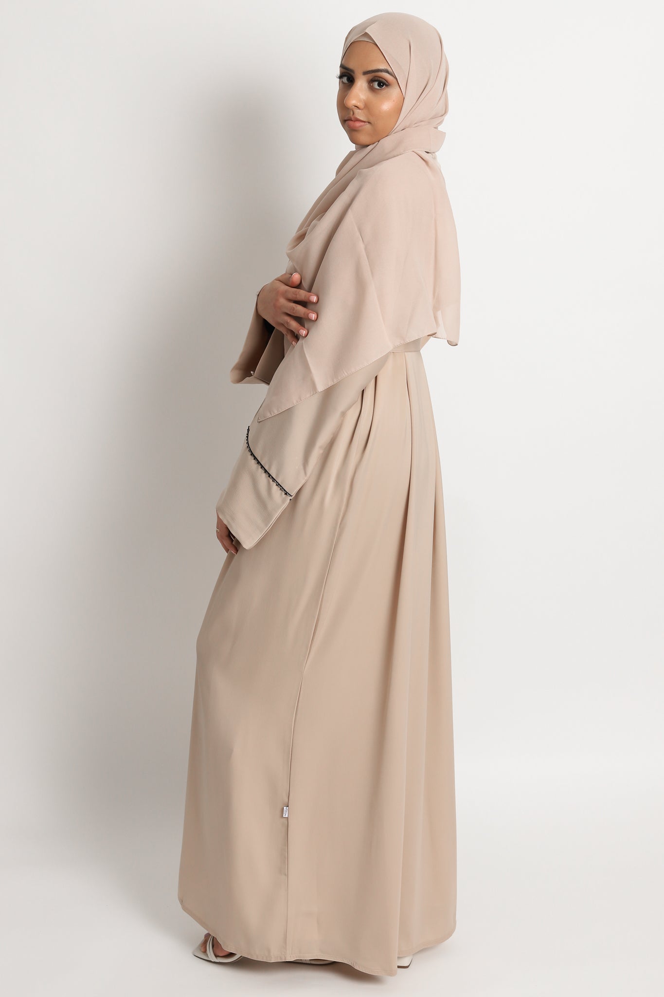 Layali Open Abaya - Sand