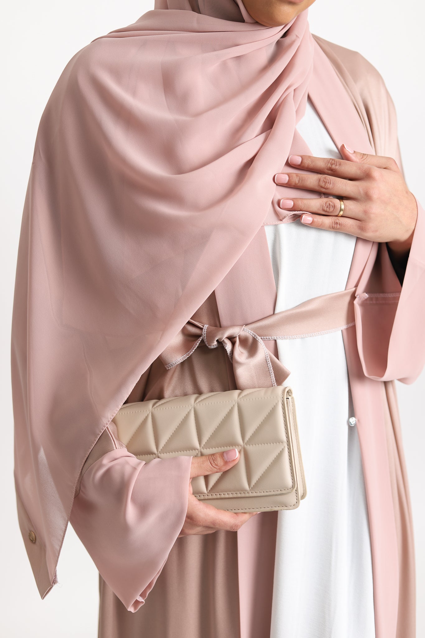 Sahar Open Abaya - Blush