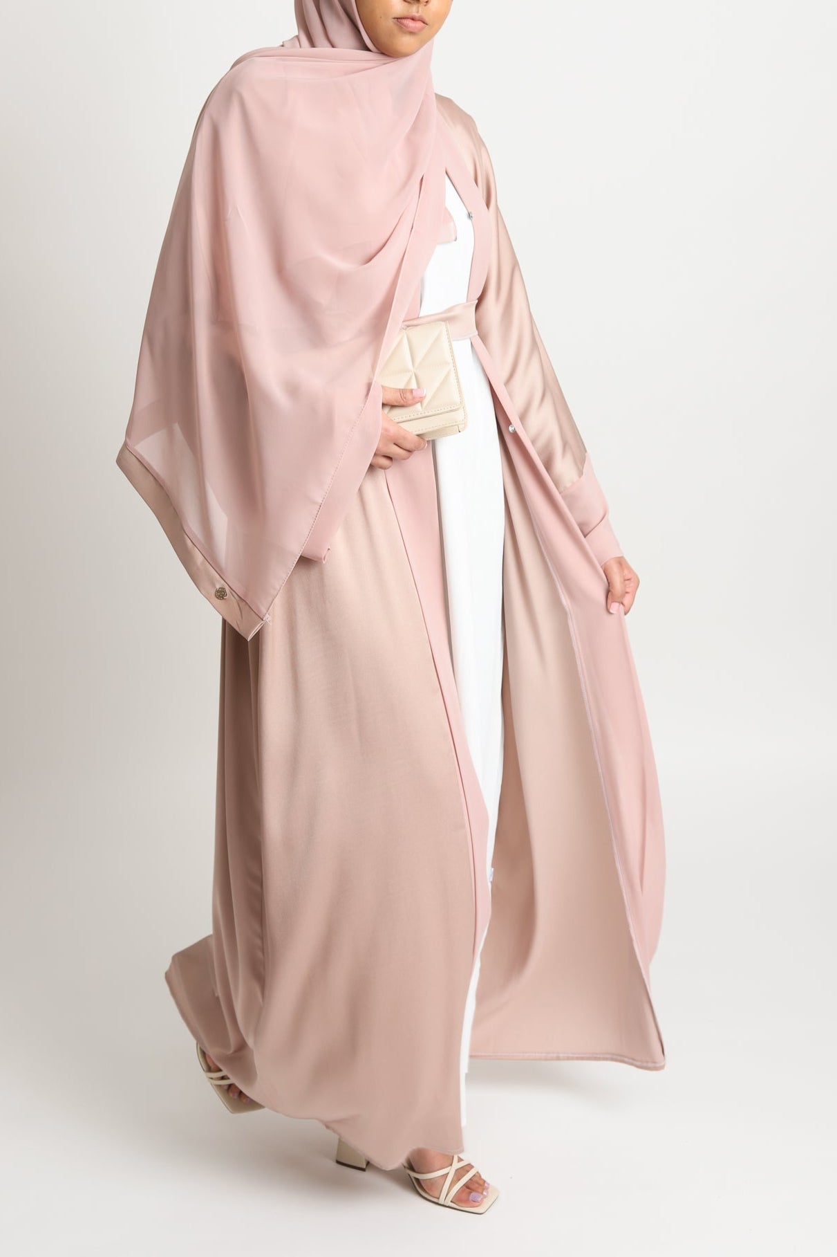 Sahar Open Abaya - Blush