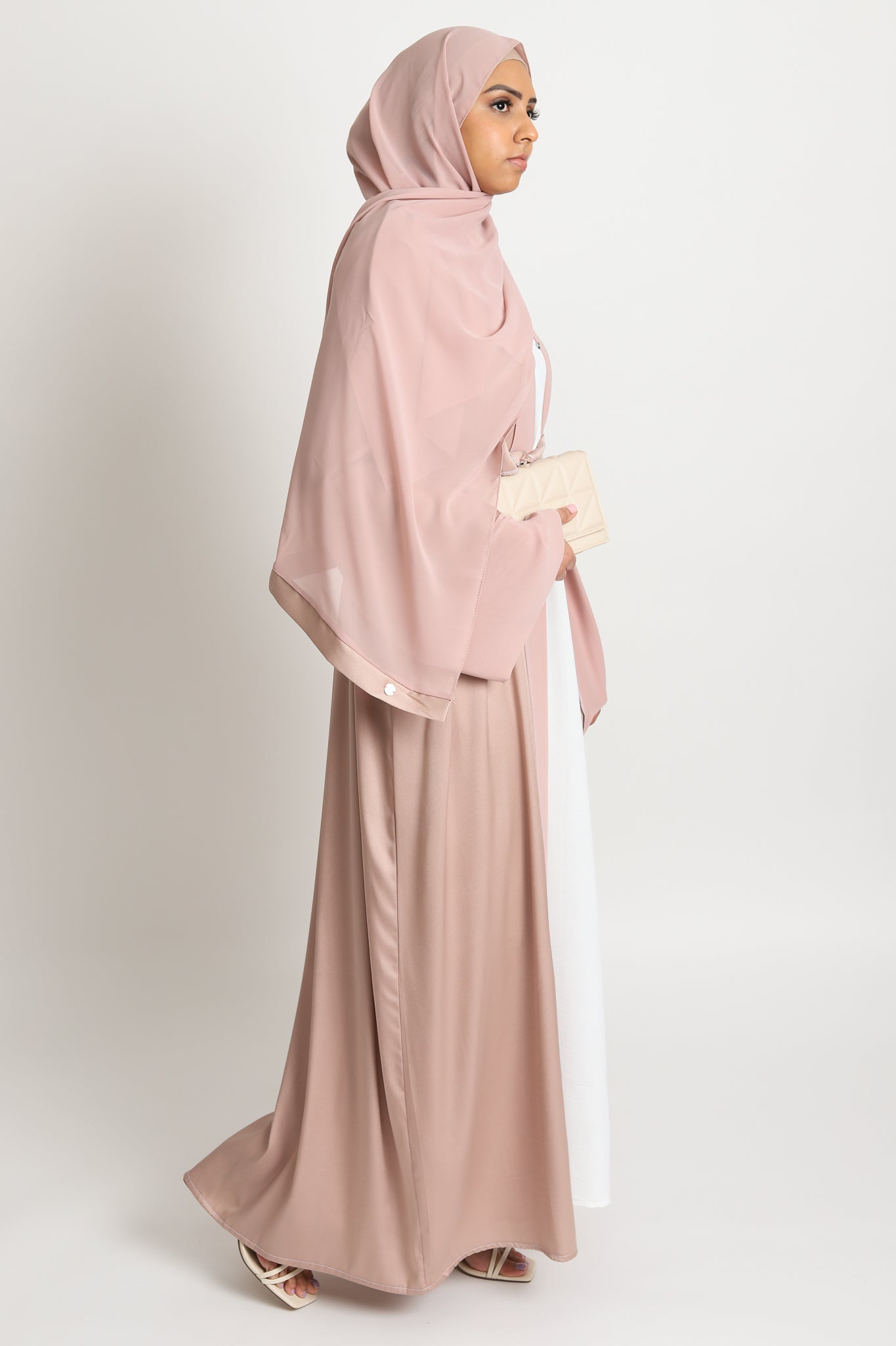 Sahar Open Abaya - Blush