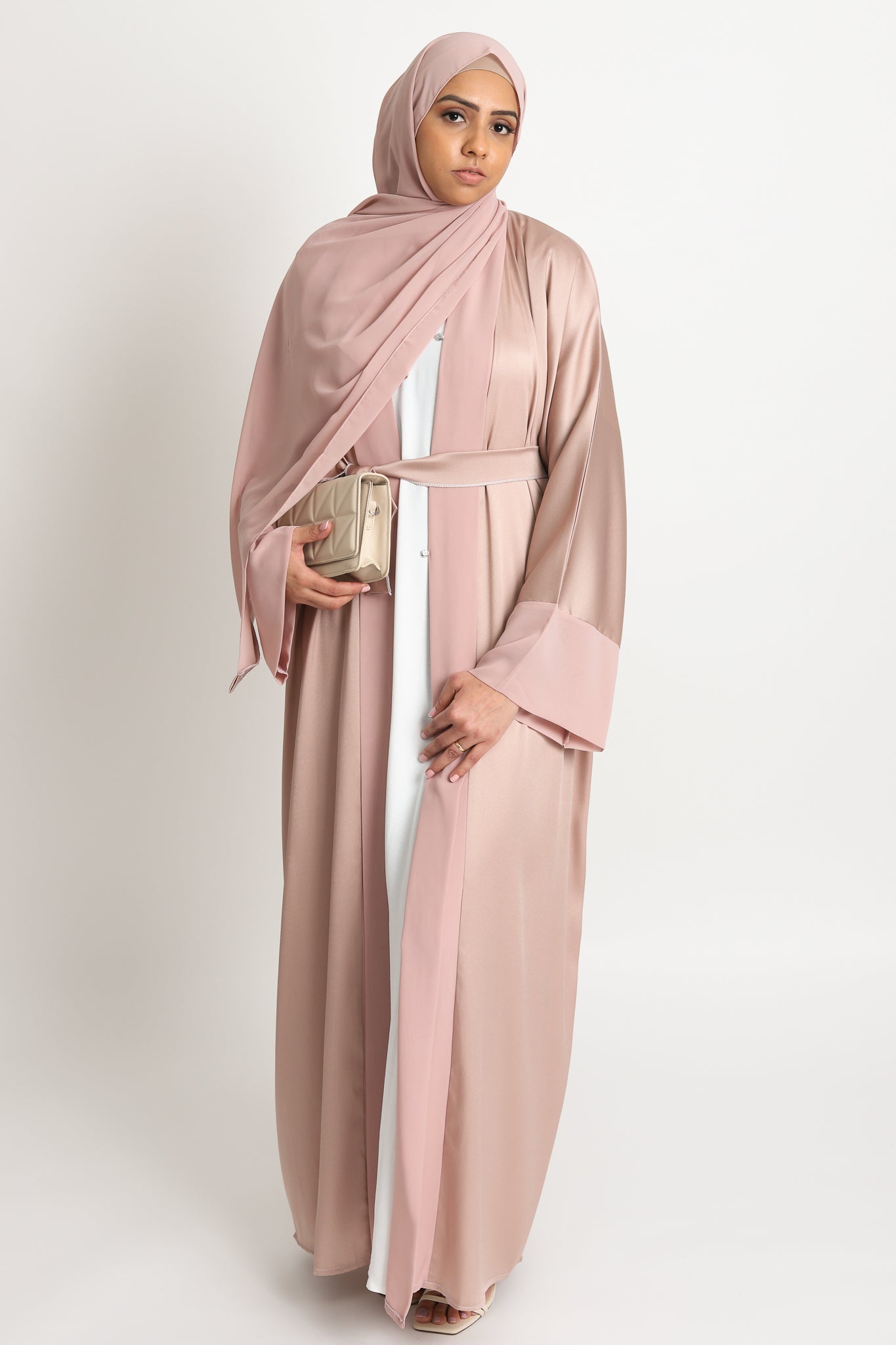 Sahar Open Abaya - Blush