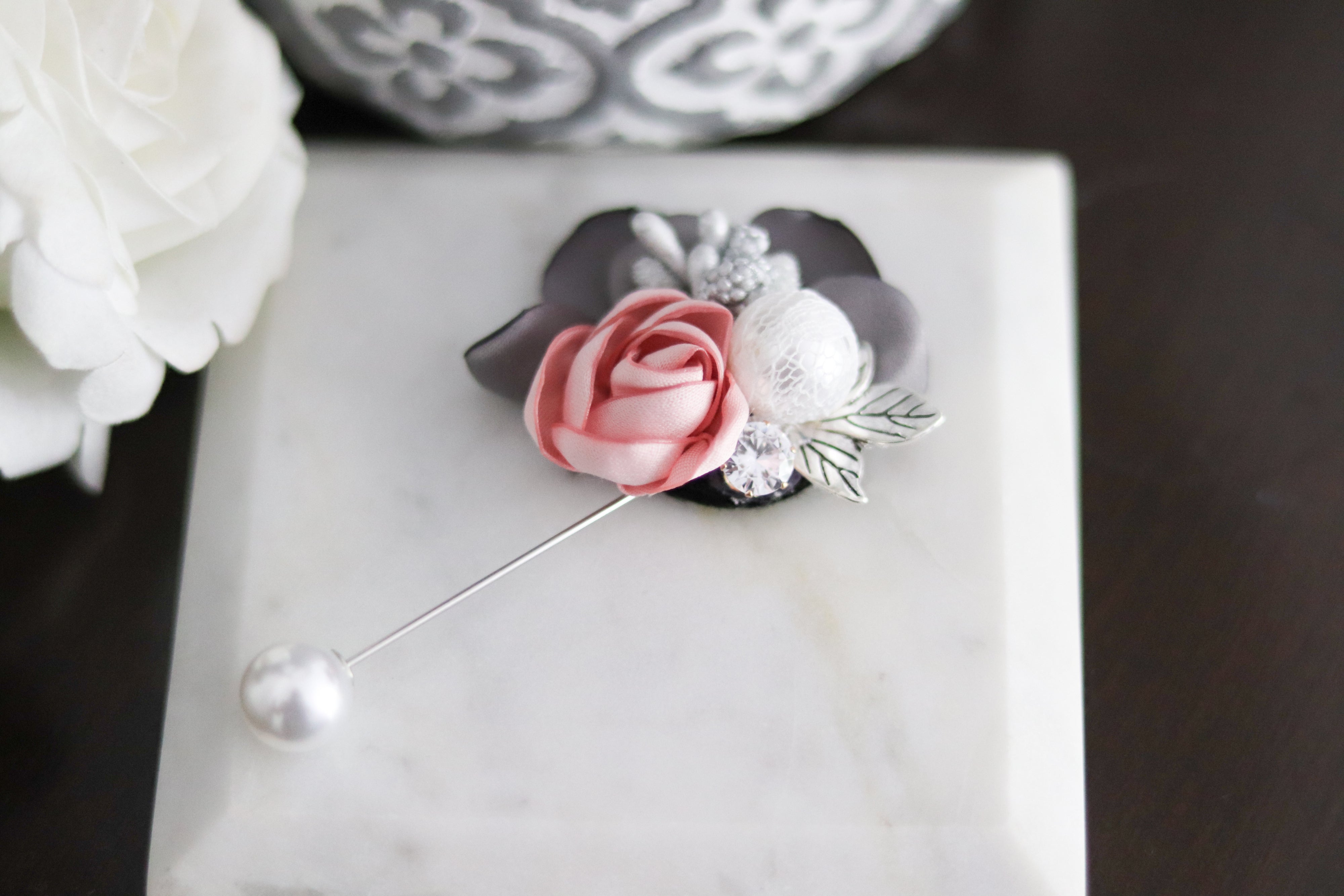 Pink Flower Hijab Pin