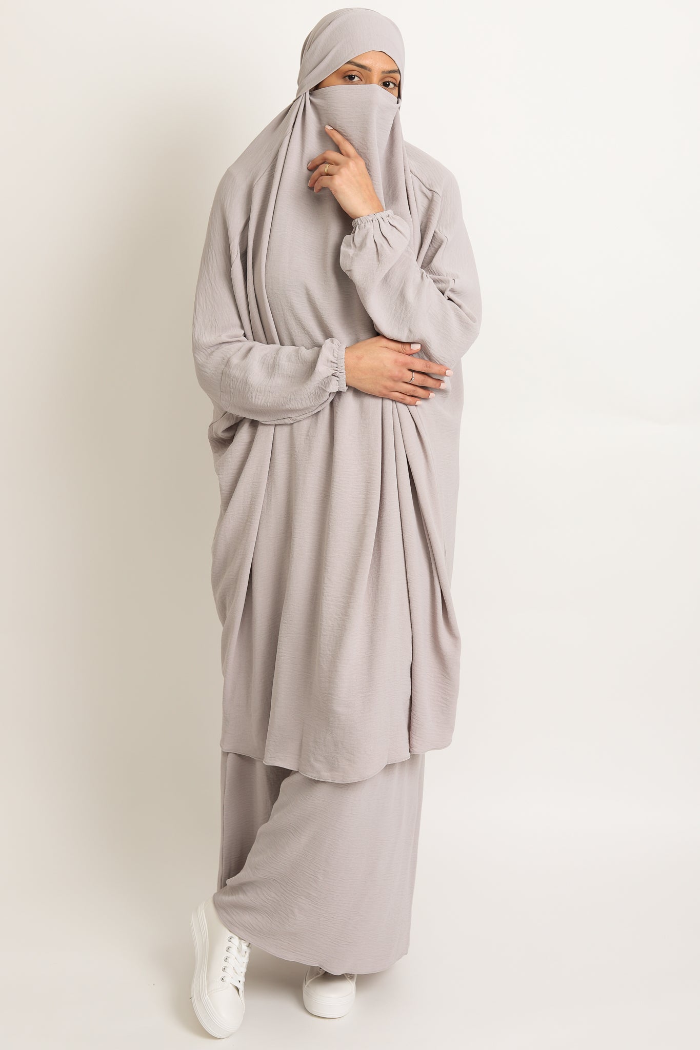 Two Piece Jilbab - Mist Grey