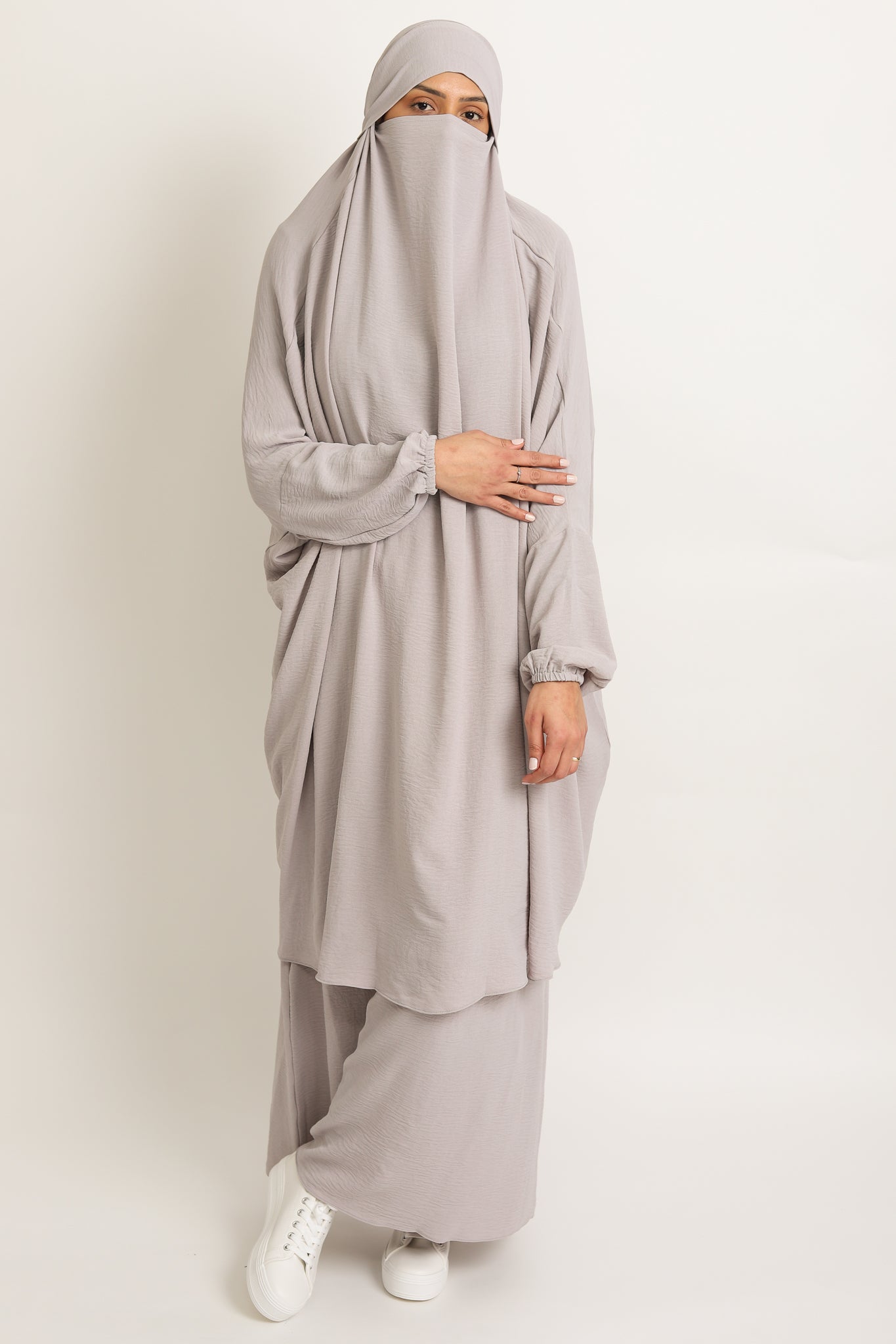 Two Piece Jilbab - Mist Grey