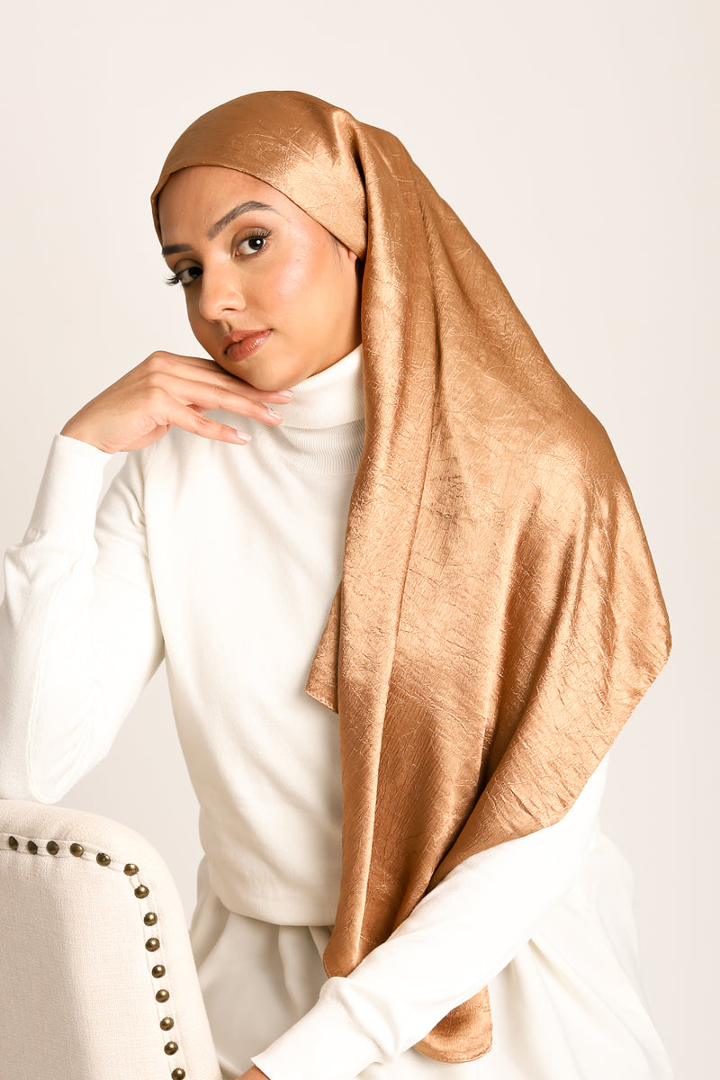 Crushed Satin Hijab Peruvian