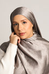 Crushed Satin Hijab Pewter