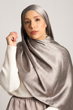 Crushed Satin Hijab Pewter