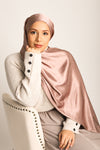 Crushed Satin Hijab Truffle