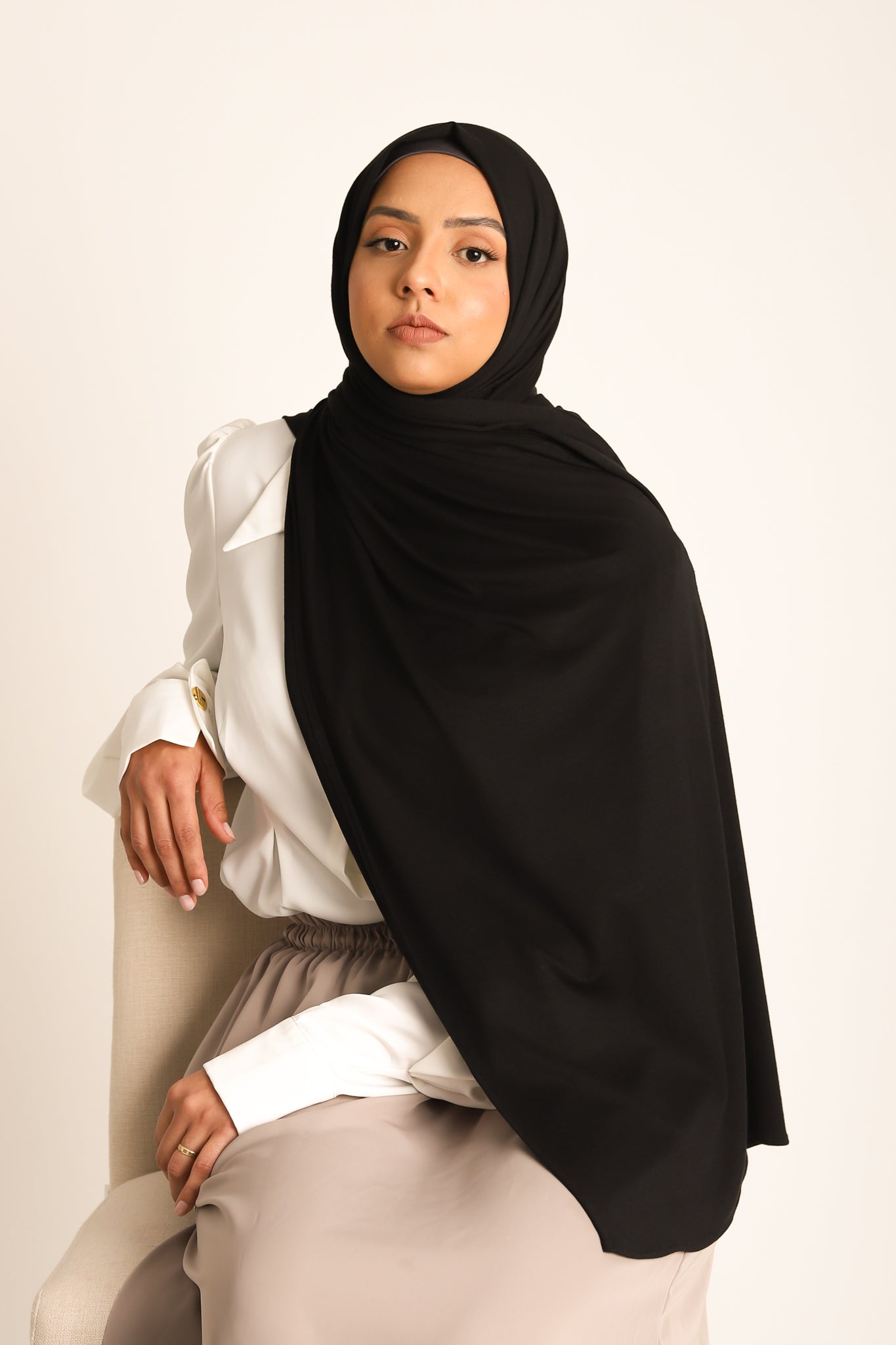 Jersey Hijab Black