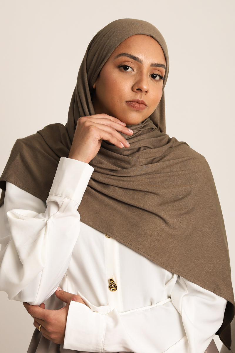 Jersey Hijab Khaki