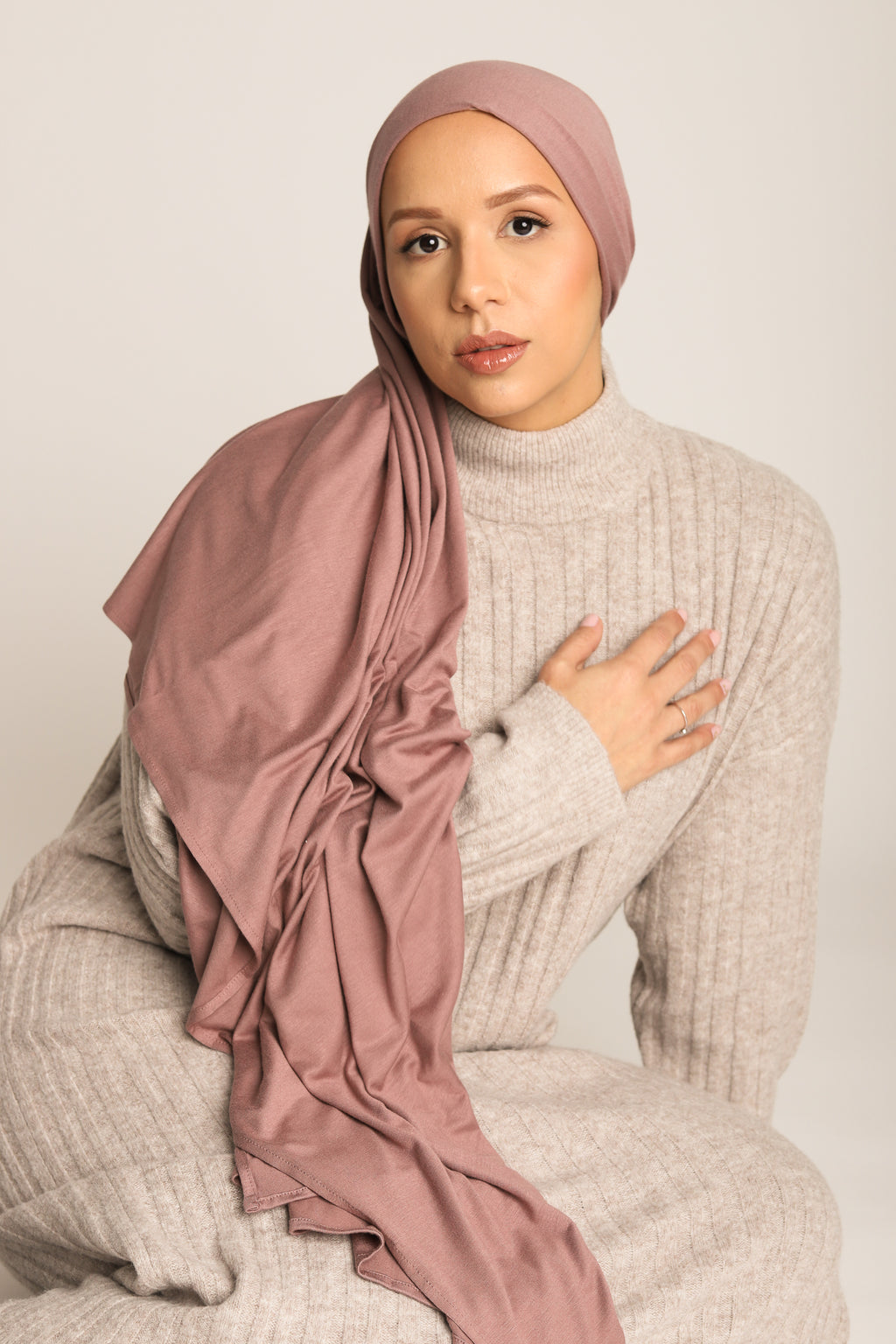 Jersey Hijab Dusty Mauve