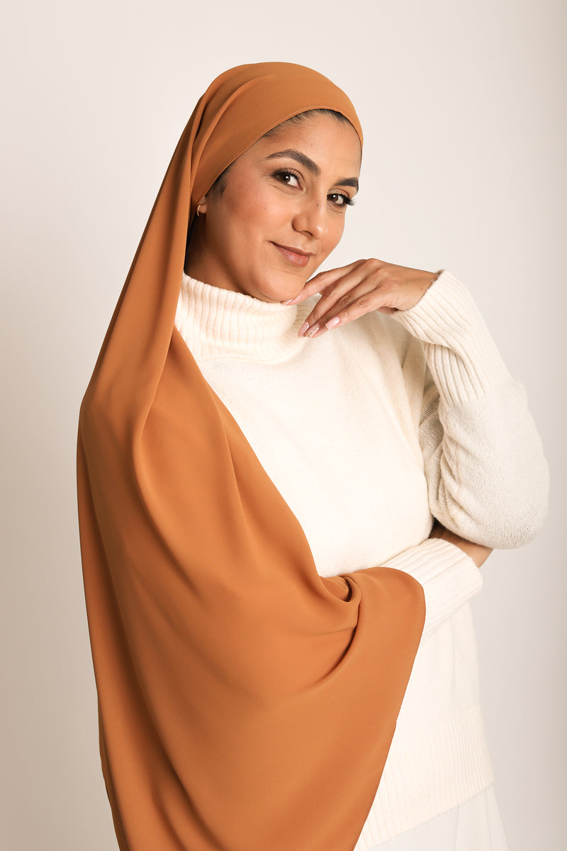 Premium Chiffon Hijab Russet