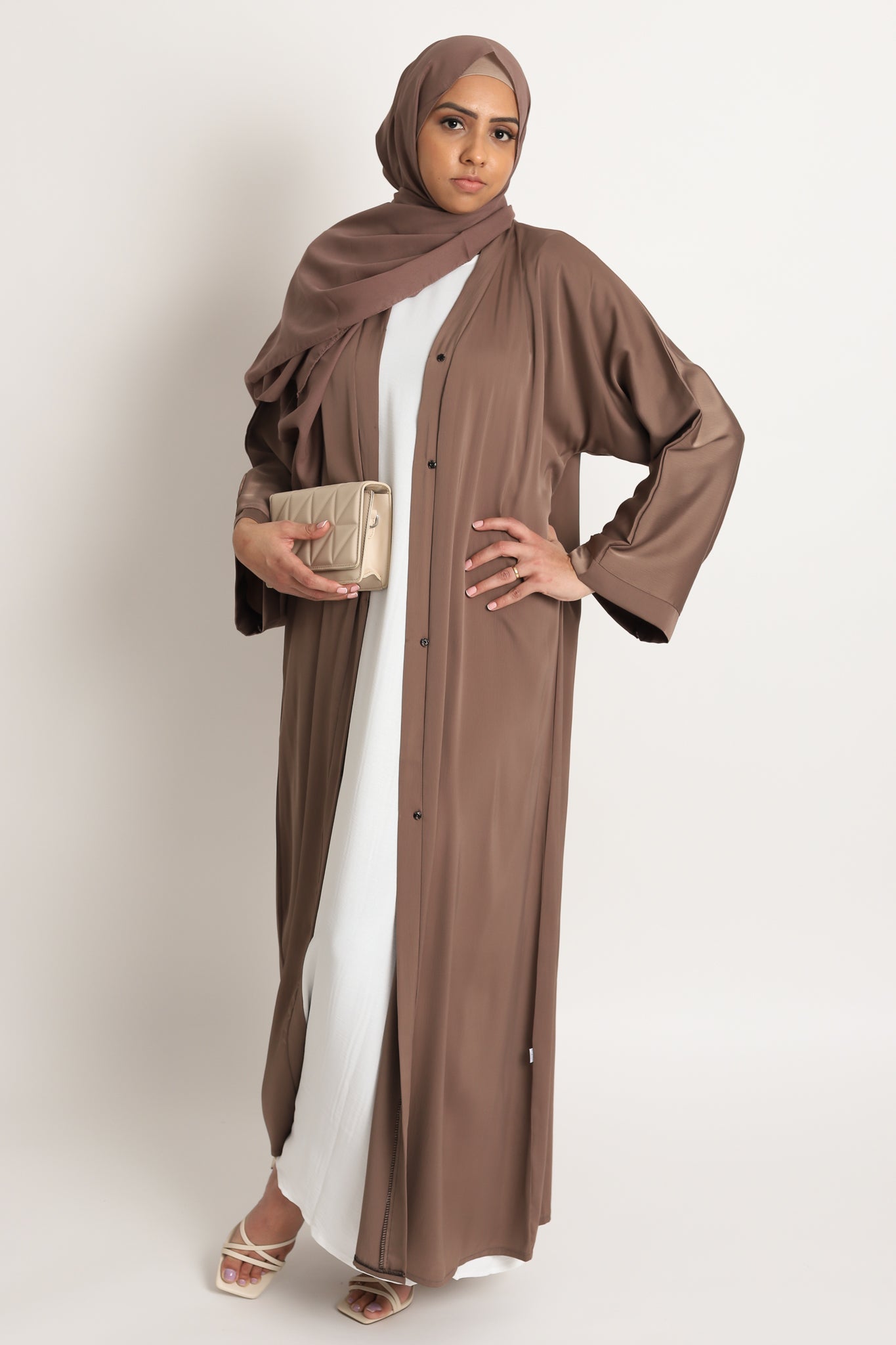 Plain Open Abaya - Cedar