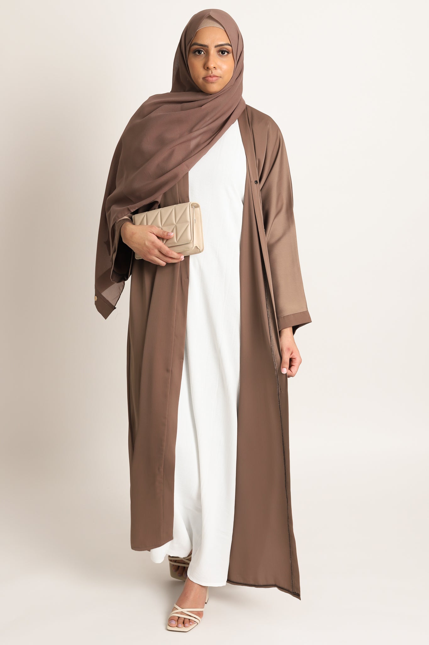 Plain Open Abaya - Cedar