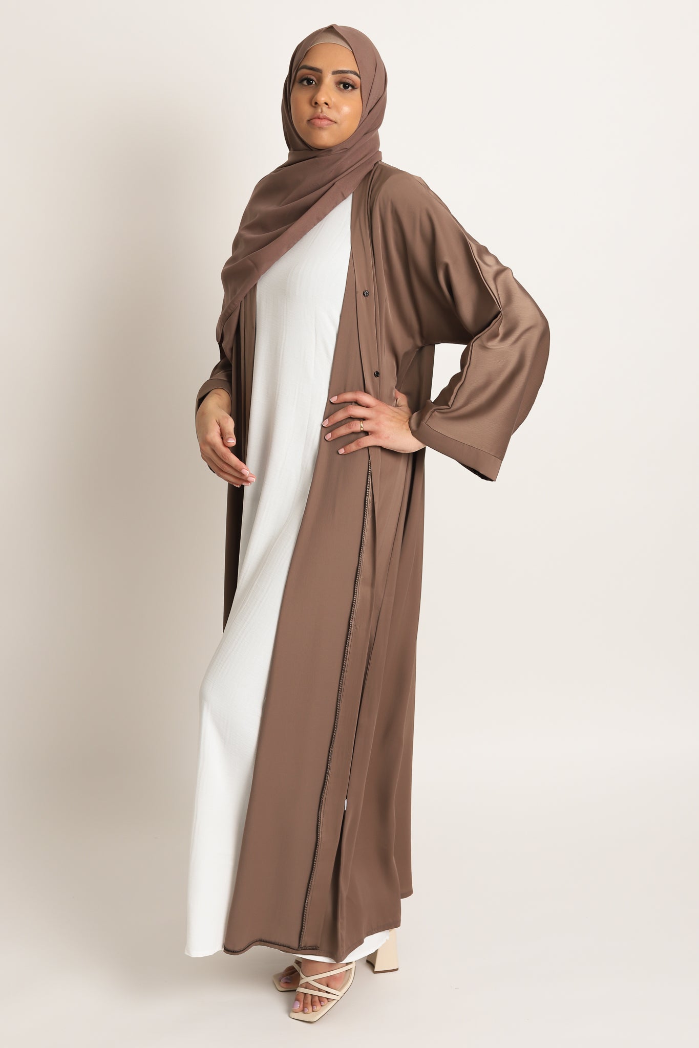 Plain Open Abaya - Cedar