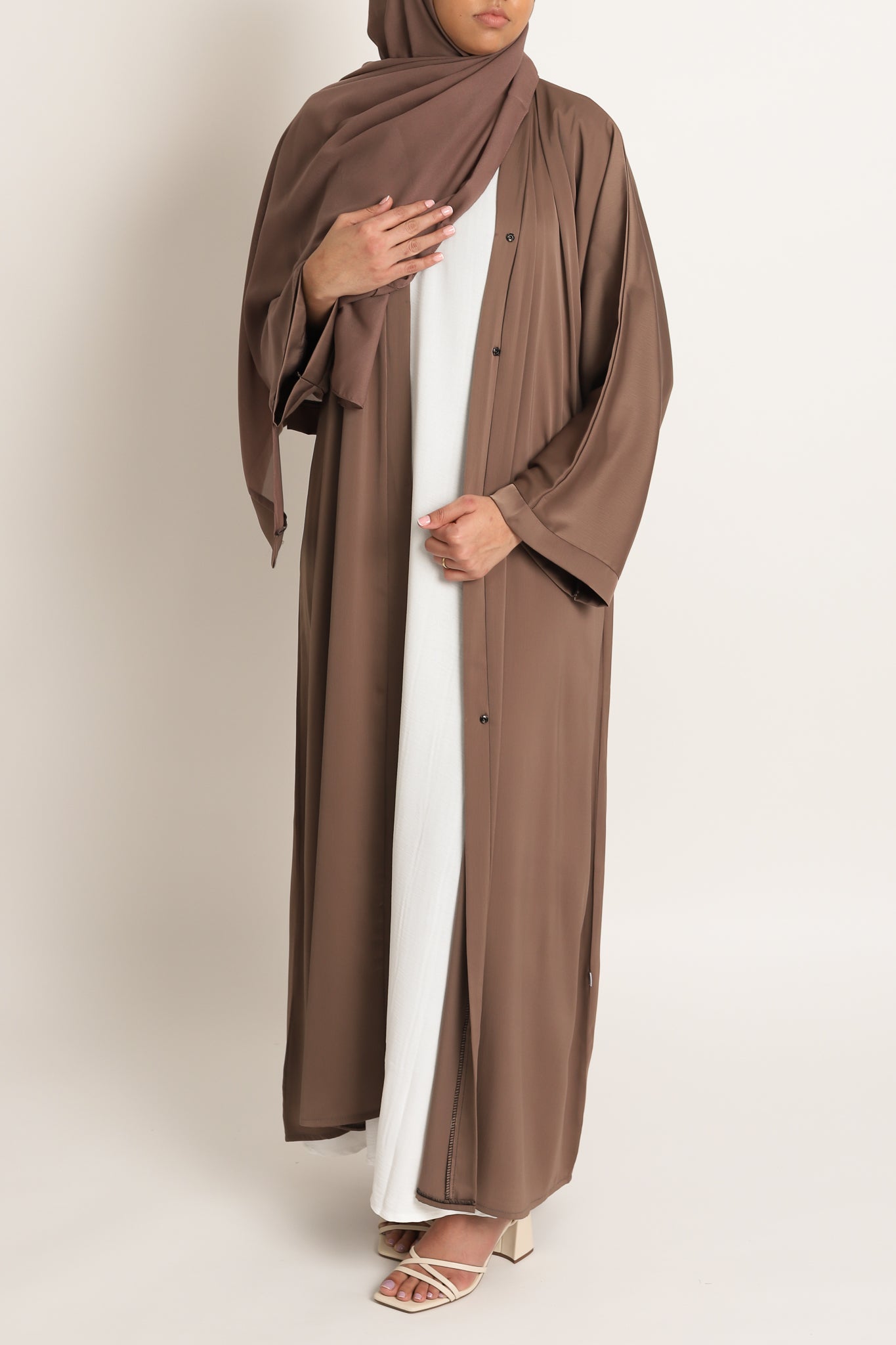 Plain Open Abaya - Cedar