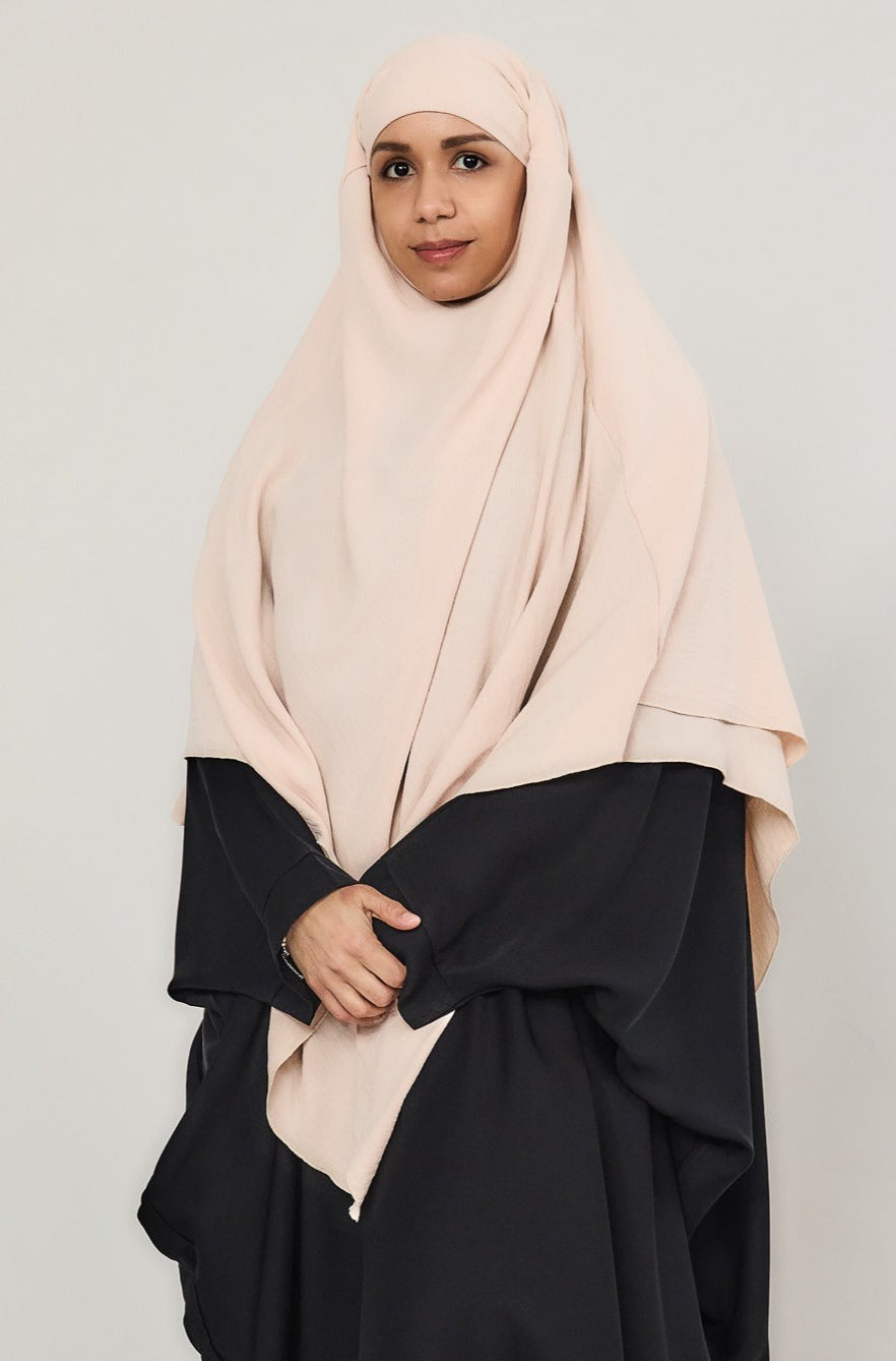 Double Layer Khimar Cream