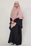 Double Layer Khimar Nude Pink