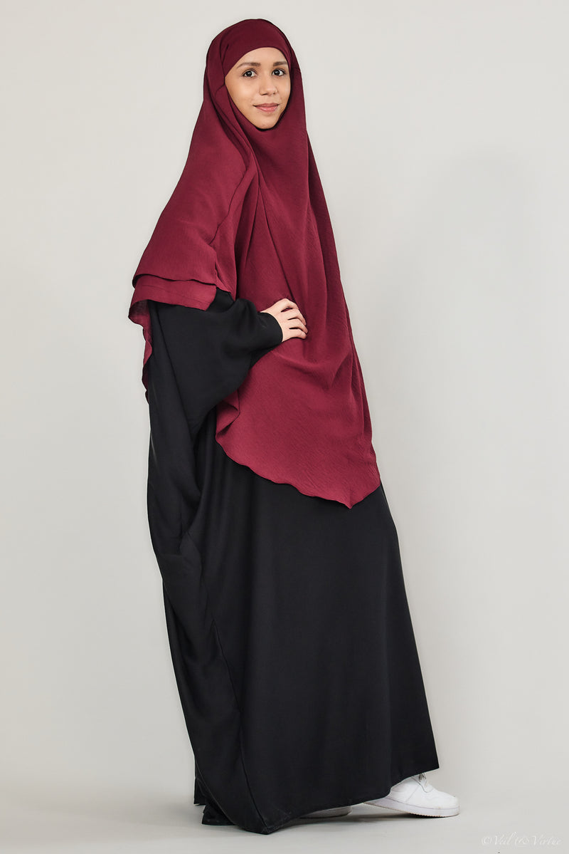 Double Layer Khimar Maroon