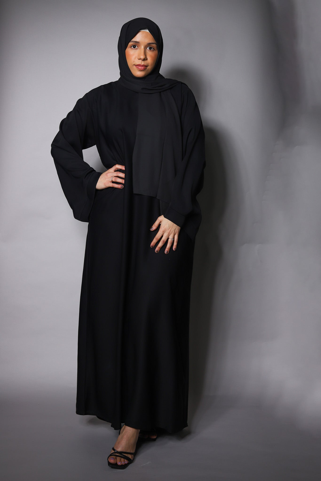 Black Plain Closed Abaya