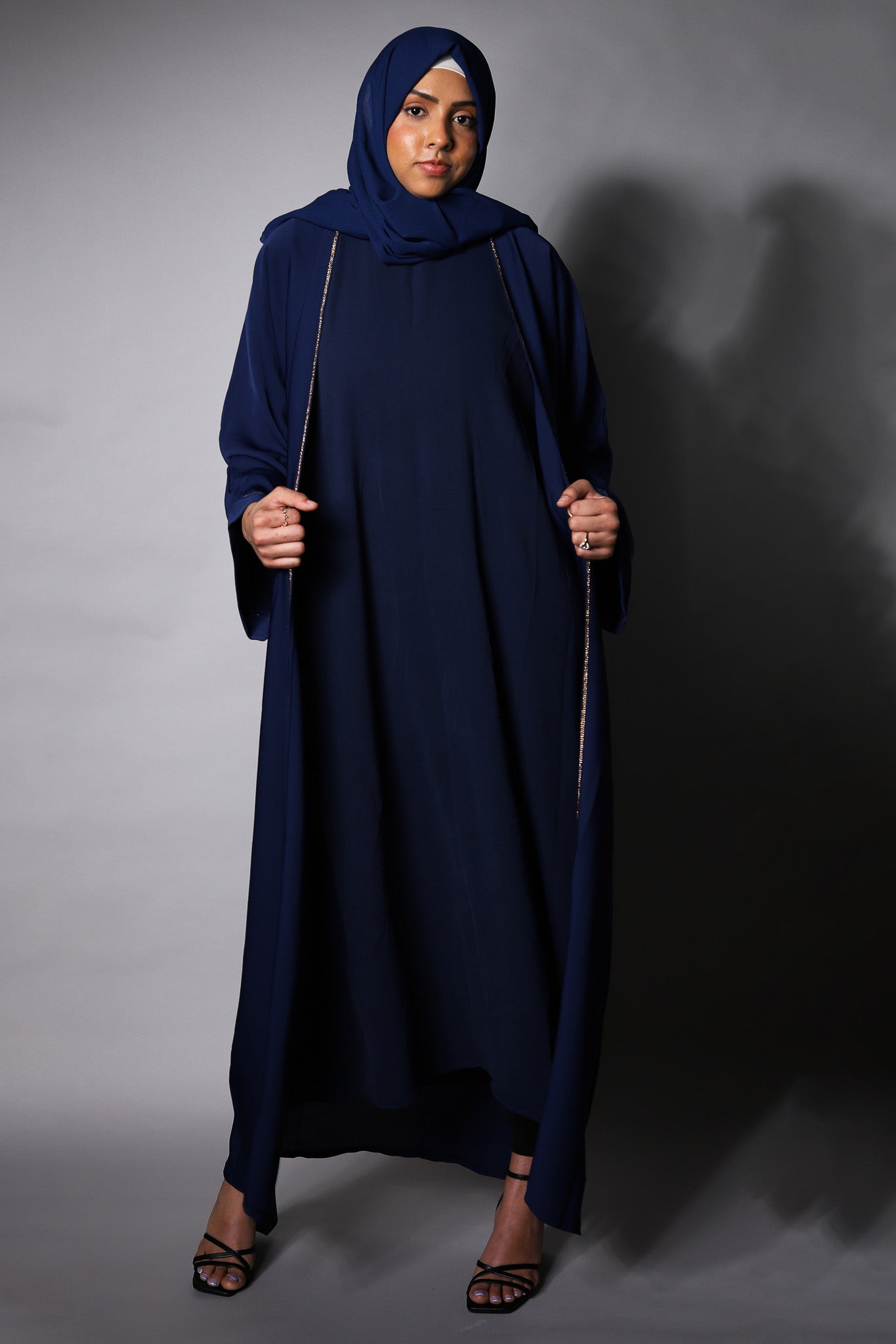 Maha Navy Blue Textured Kimono