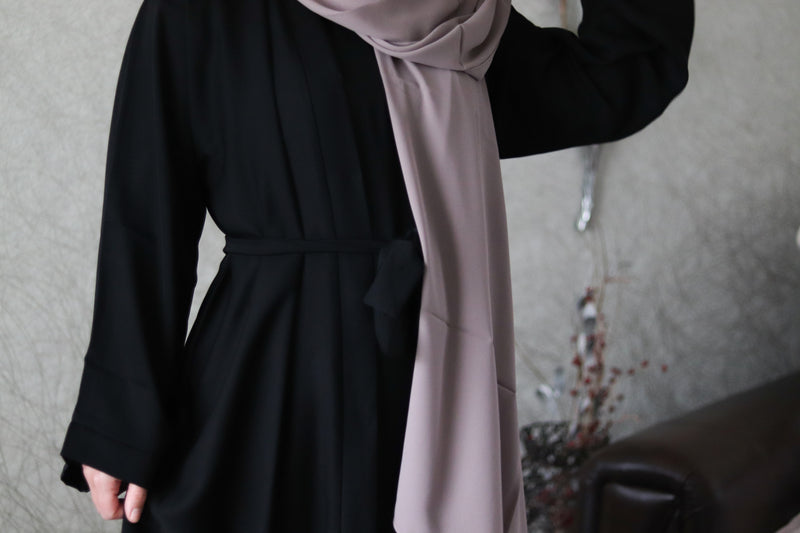 Black Plain Open Abaya