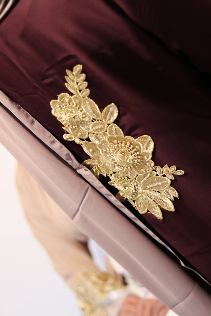 Sehrish Gold Applique Kimono