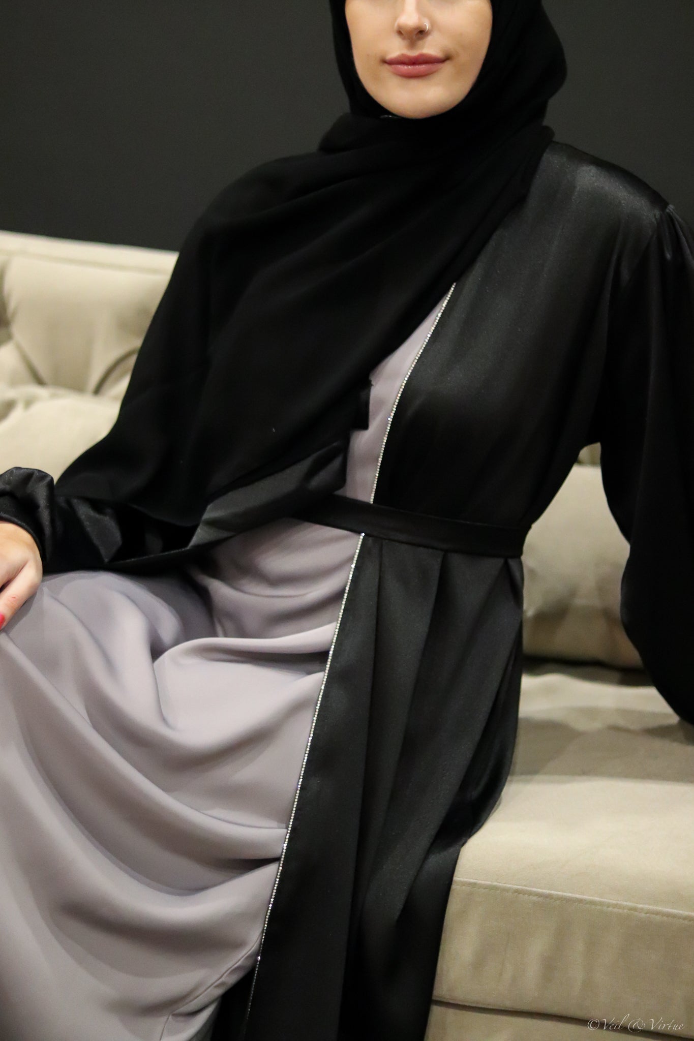 Maysa Longline Abaya - Black