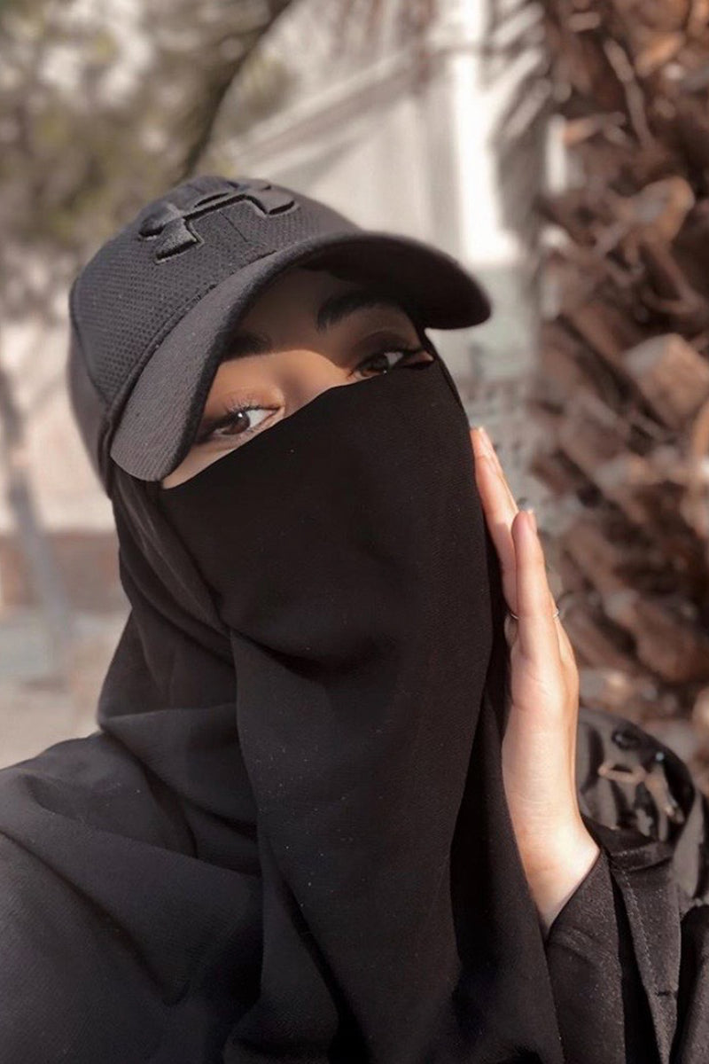 Half Niqab Black (Short Ties)