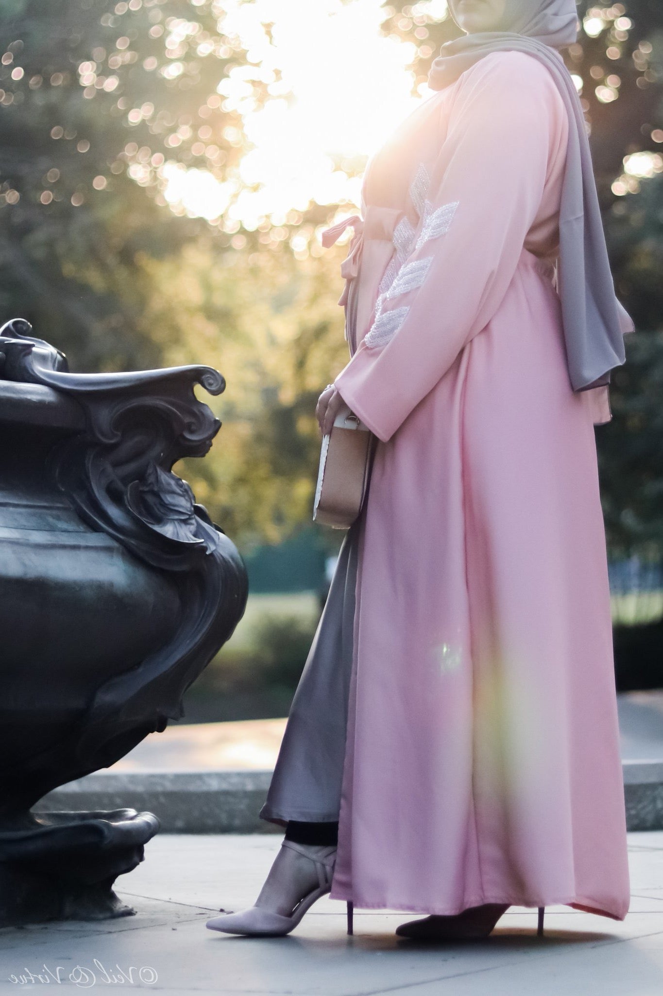 Inara Coral Gem Detail Abaya