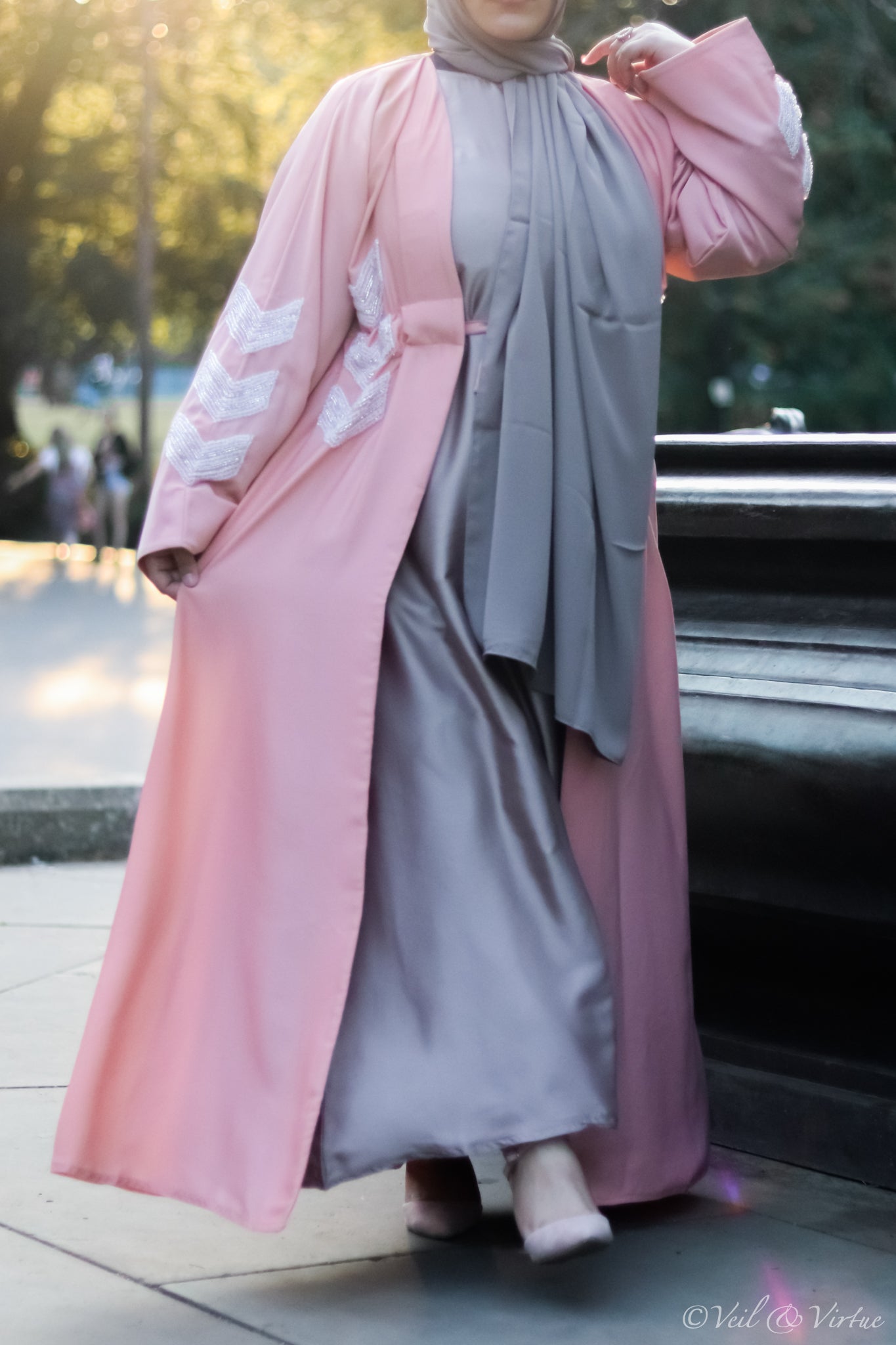 Inara Coral Gem Detail Abaya